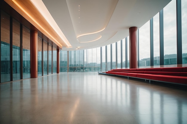 Empty floor front of modern building