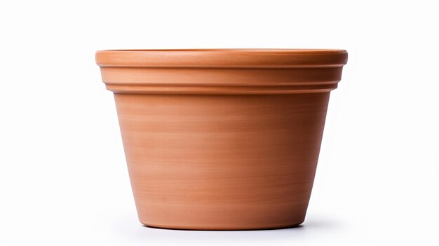 Empty flower pot isolated on white background