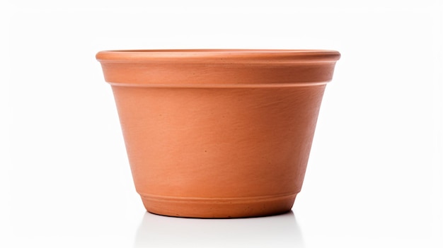 Empty flower pot isolated on white background