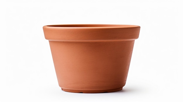 Empty flower pot isolated on white background