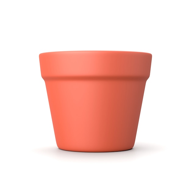 Empty Flowerpot Isolated 3d Rendering