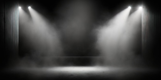 Пустая туманная сцена с прожектором