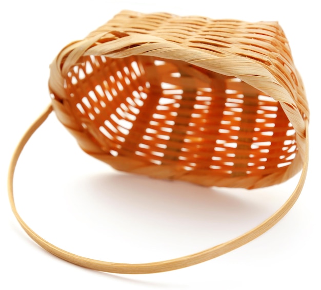 Empty food basket isolated over white background