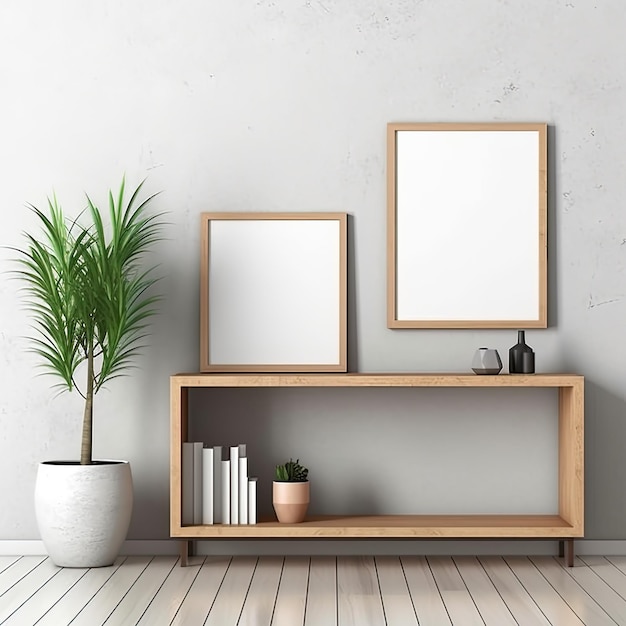 Empty Frame Mockup for Decoration on a Blank White Wall