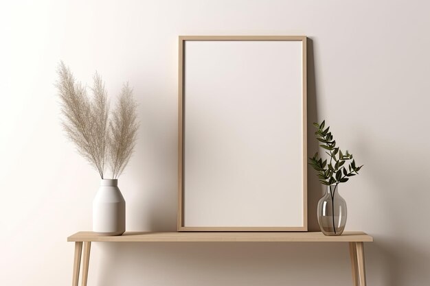 Empty Frame Mockup for Decoration on a Blank White Wall