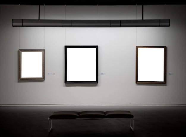 Premium Photo | Empty frame in the museum