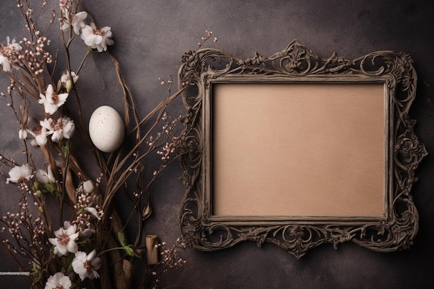 Empty frame with copy space in rustic style