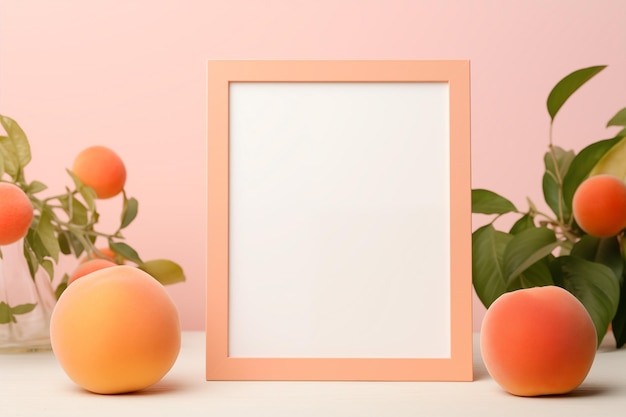 empty frame with peaches on the sides