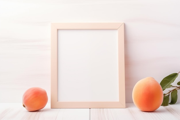 empty frame with peaches on the sides
