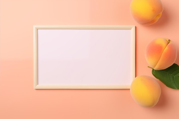 empty frame with peaches on the sides