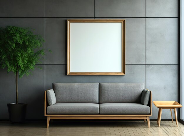 An empty framed picture in living room