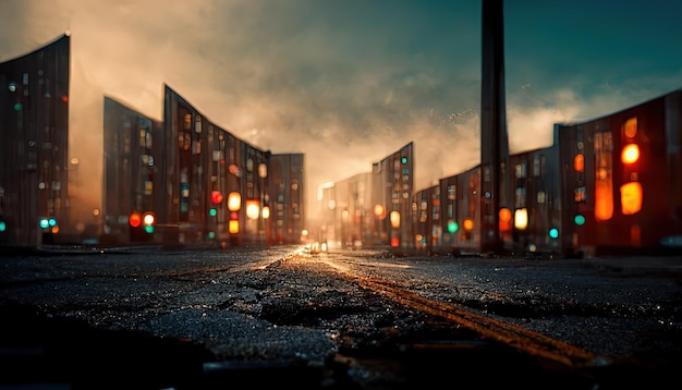 Empty future city with empty streets world wvolution scifi\
cityx9xa