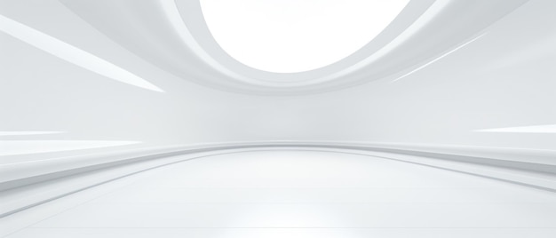 Empty futuristic white room with copy space for presentation product