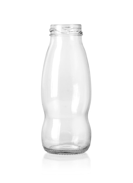 写真 白で隔離される空のガラス瓶