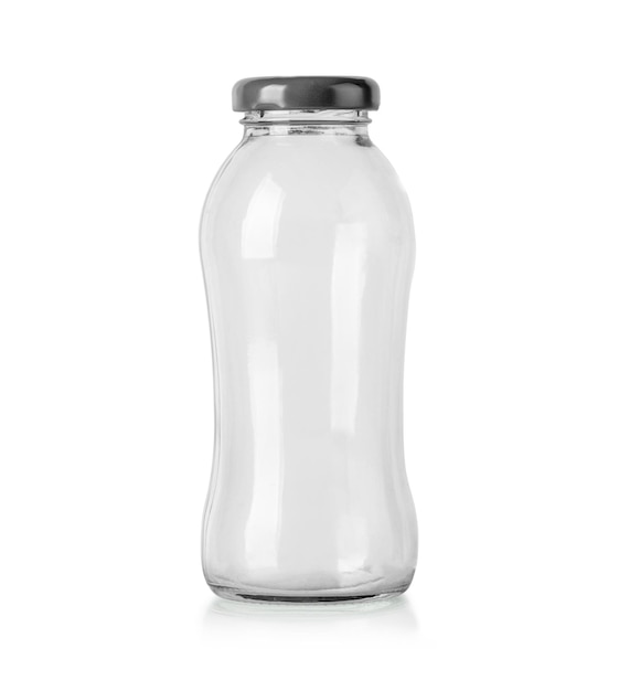 Empty glass bottle isolated on white background with clipping path