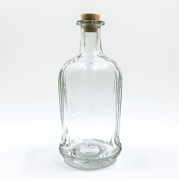 Photo empty glass bottle isolated on white background