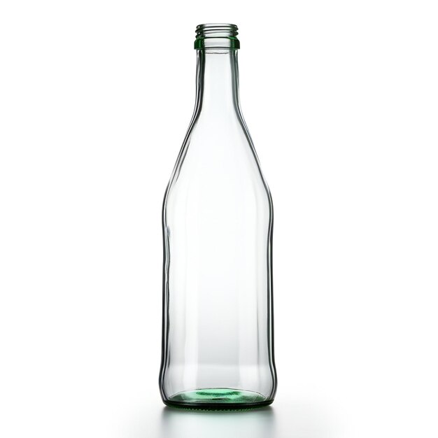 Photo empty glass bottle isolated on white background