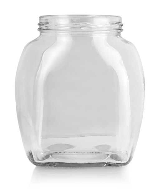 empty glass bottle isolated on white.