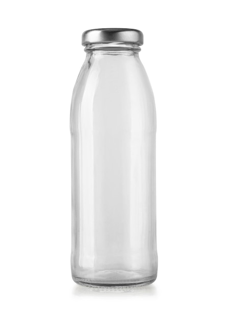 Empty glass bottle isolated with clipping path