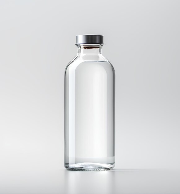 Empty Glass Bottle Mockup Isolated On White Background