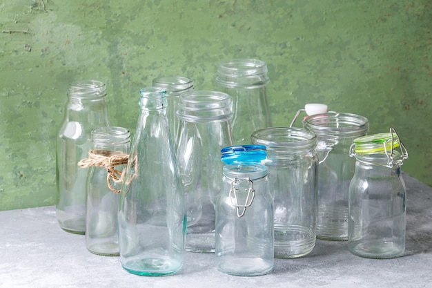 Photo empty glass bottles