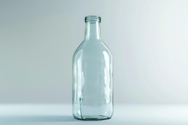 empty glass drink bottle on white background