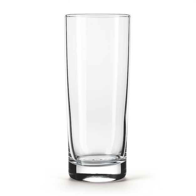 Empty glass isolated on white background Mock up