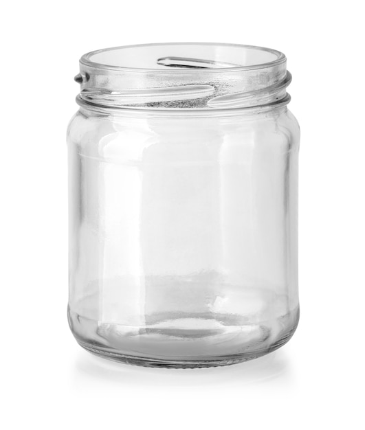 Empty Glass jar isolated with clipping path