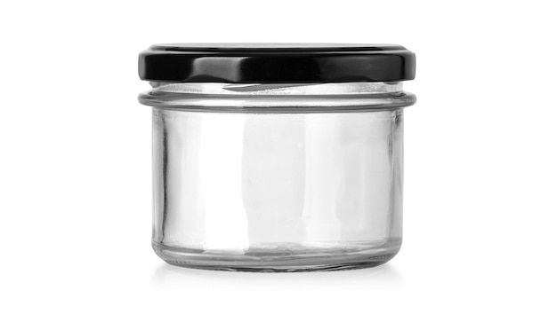 Empty glass jar isolated