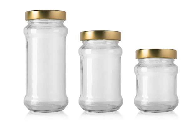 Photo empty glass jars for food