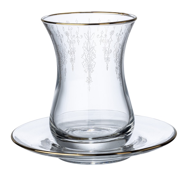 Empty glass for tea isolated