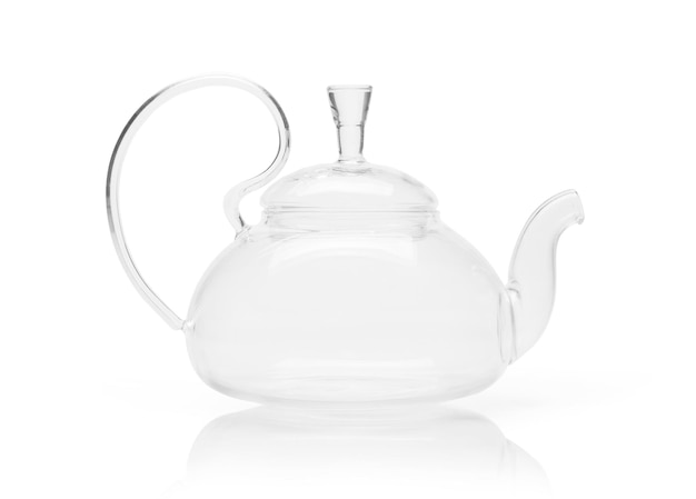 Photo empty glass teapot isolated on a white background