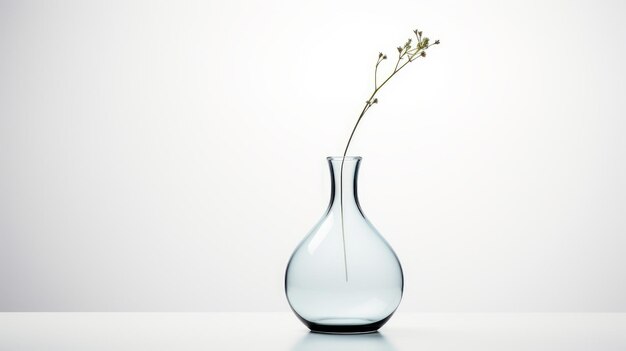 白い背景の空のガラスの花瓶 AIが生成したイラスト