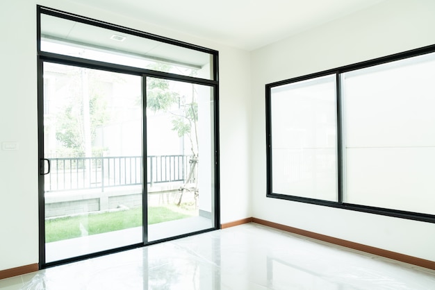 empty glass window and door in home