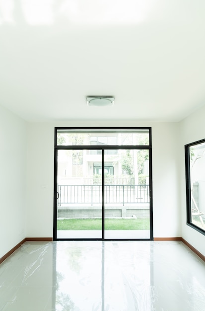 empty glass window and door in home