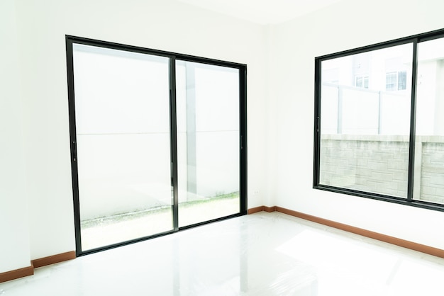 empty glass window and door in home