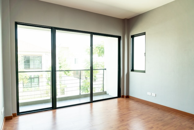 empty glass window and door in home