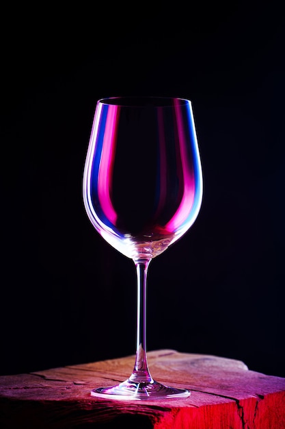 Empty glass for a wine