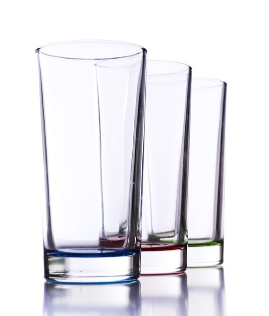 Empty glasses isolated on white