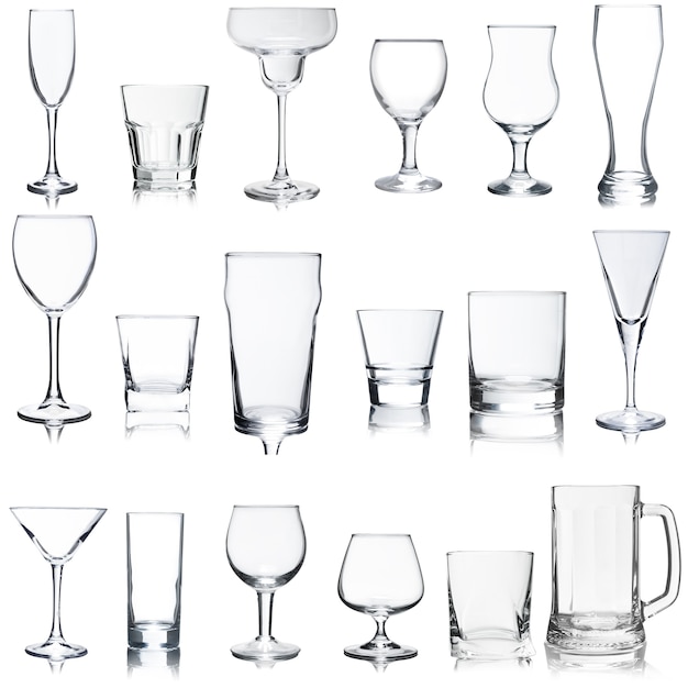 Photo empty glasses set