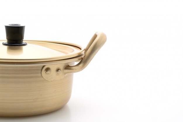 Empty golden pot in korean style