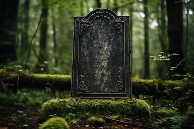 Empty grave marker in historic graveyard