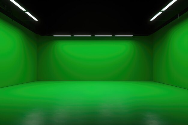 Photo empty green screen studio