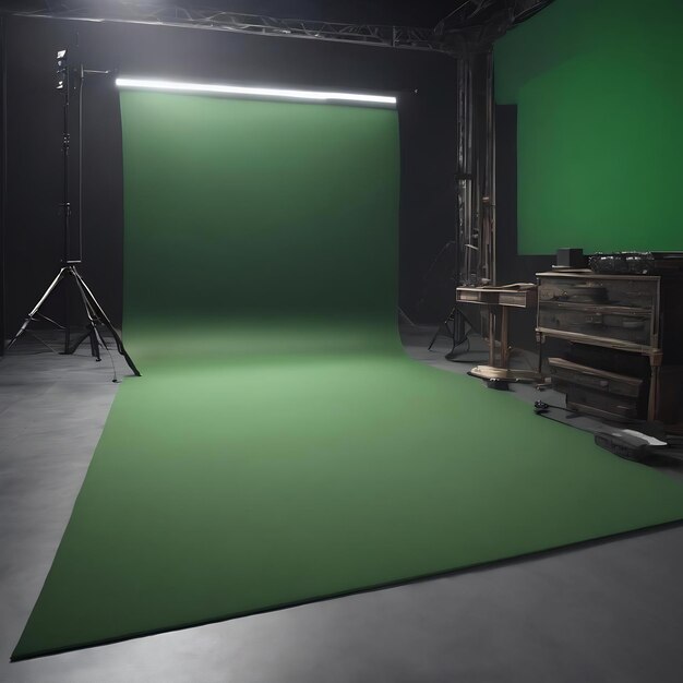 Empty green studio well use as backgroundwebsite templateframebusiness report