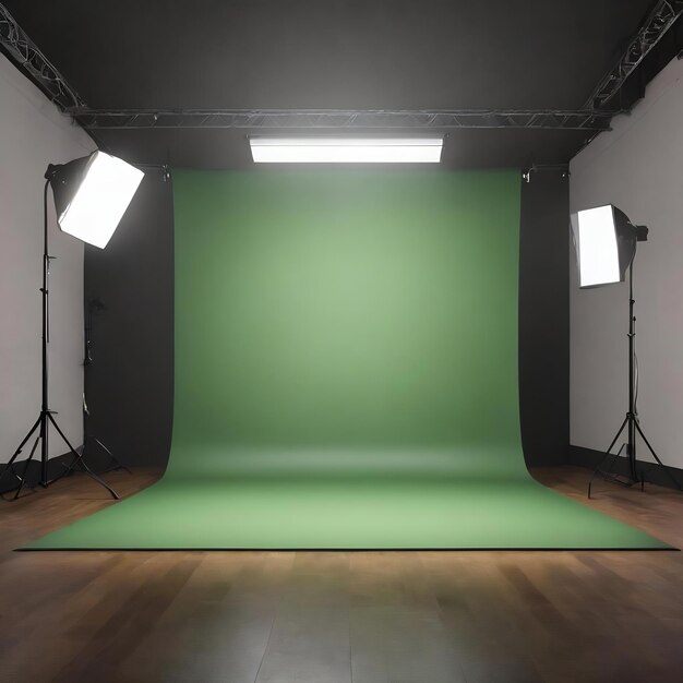Foto studio verde vuoto usato come sfondo modello di sito web report di business