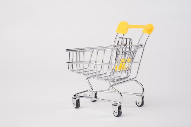 Empty grocery shopping cart Isolated