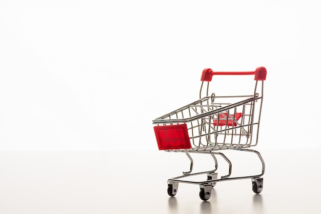 Empty grocery shopping cart