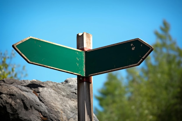 Photo empty guide sign signal post