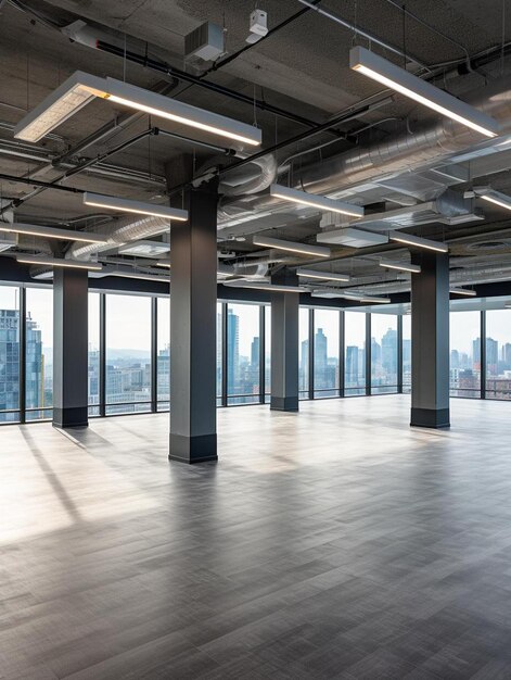 Photo empty hall in the modern office building