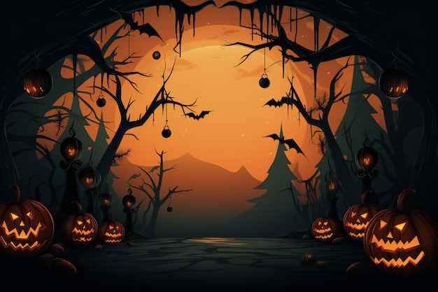 Empty Halloween Party Card design background